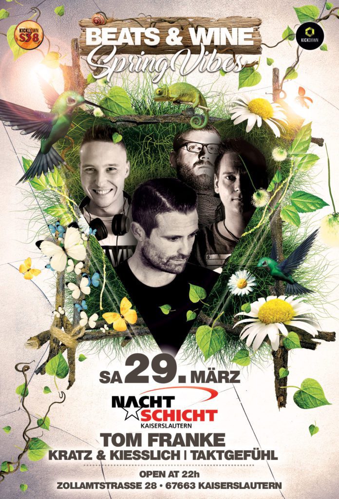 Beats and Wine Spring Vibes Nachtschicht Kaiserslautern Plakat